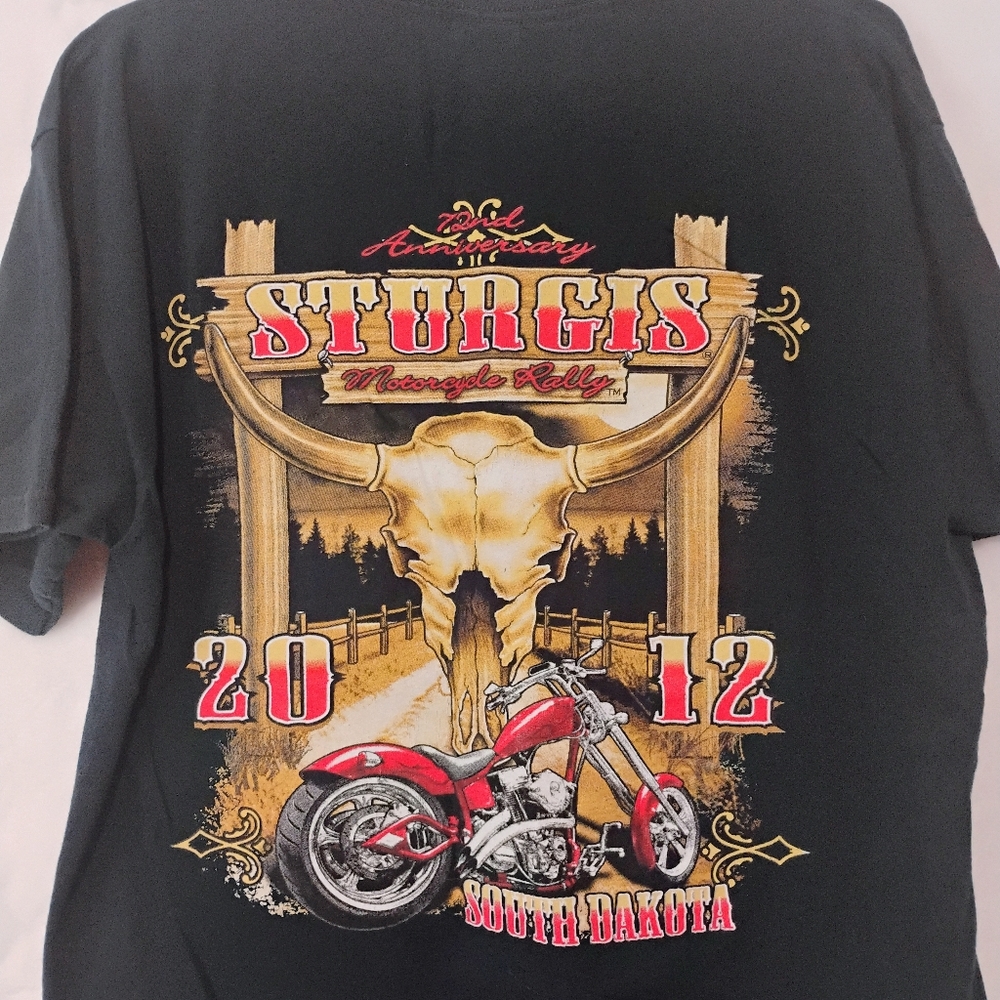 Sturgis Motorcycle Rally 2012 T-Shirt Mens Large 72nd Anniversary Black G